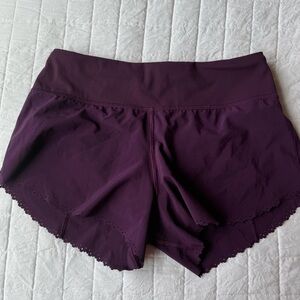 Women's Purple Lace Trim Sleep Shorts
